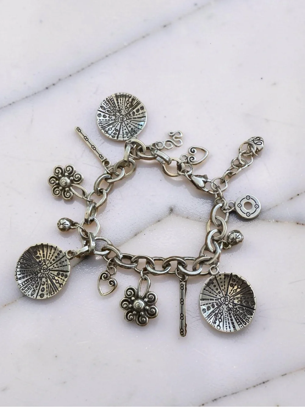 Brighton La Paz Silver Plated Charm Bracelet